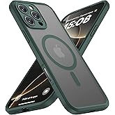 ImpactStrong Magnetic Guard for iPhone 16 Pro Max Case [Camera Control Button] [Camera Protection] [Military Grade Drop Tested] [Compatible with MagSafe] Slim Translucent Matte Phone Case - Dark Green