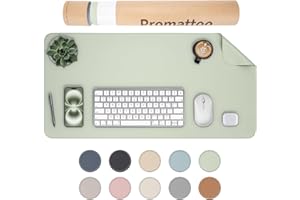 PROMATTOO Oversized Non-Slip Desk Pad Protector with Premium Gift Box – Vegan Leather Waterproof Laptop Mat for Keyboard & Mouse, Grips Desk Firmly – Large Office Pad– Matcha Green