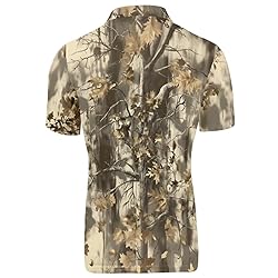 HUGS IDEA Withered Tree Leaves Polo Shirts for Men