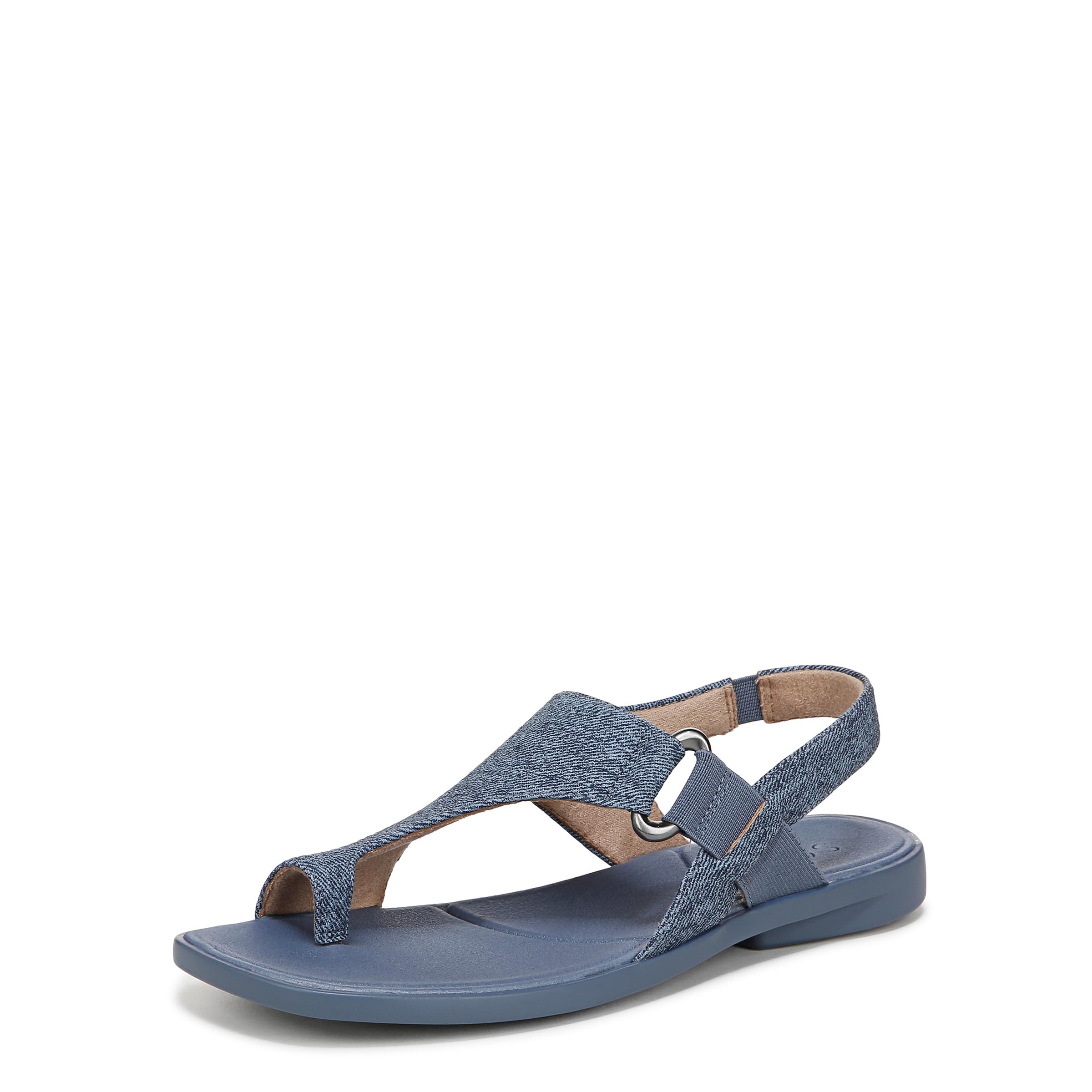 Naturalizer SOUL Women’s Freya Flat Sandal Denim Blue 5 M