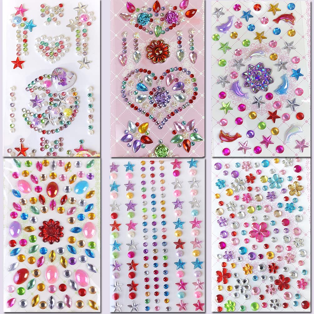 Photo 1 of 1Pc only.   Eye Face Body Gems Jewels Rhinestone Temporary Tattoo Nail Art Stickers, Self Adhesive Crystal Rainbow Makeup Mobile PC Diamonds Face Stick Gems for Party Body Rhinestone