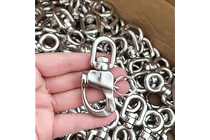 GaiRen 4 Pack Swivel Eye Snap Shackle, Quick Release 316 Stainless Steel Marine Sailboat Shackles for Sailing Rigging SCBA Mask Halyard Panic Snap Spinnaker Clip