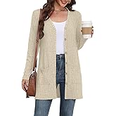 Yincro Women's Long Sleeve Lightweight Cardigan Sweaters Fall 2026 Open Front Casual Cardigans with Pockets