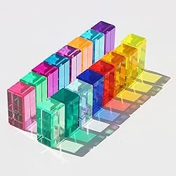 Rainbow Crystal Acrylic Strip Blocks Rectangle