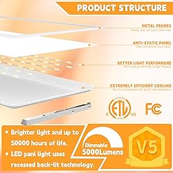OKQ 24 Pack 2x2 LED Flat Panel Light Drop Ceiling