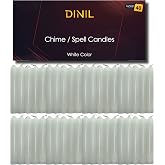 Dinil White Spell Candles, 4 Inch Mini Chime Candles, Set of 40 | Unscented paraffin candles, cotton wicks; approx. 60 total burn hrs (40 x 1.5-hr); for peace, purity and cleansing rituals