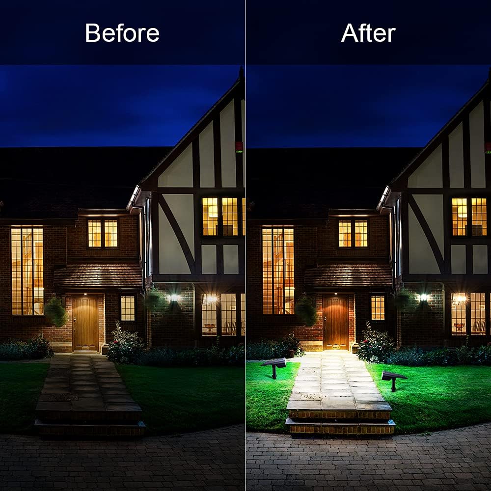 Solar Spot Lights Outdoor Motion Sensor 2Pack, 39 LEDs Waterproof Solar Lights Outdoor Pathway Lighting 2-in-1 Solar Garden Lights, 2 Modes Solar Powered Landscape Spotlights for Path Wall Yard Walkway - - 