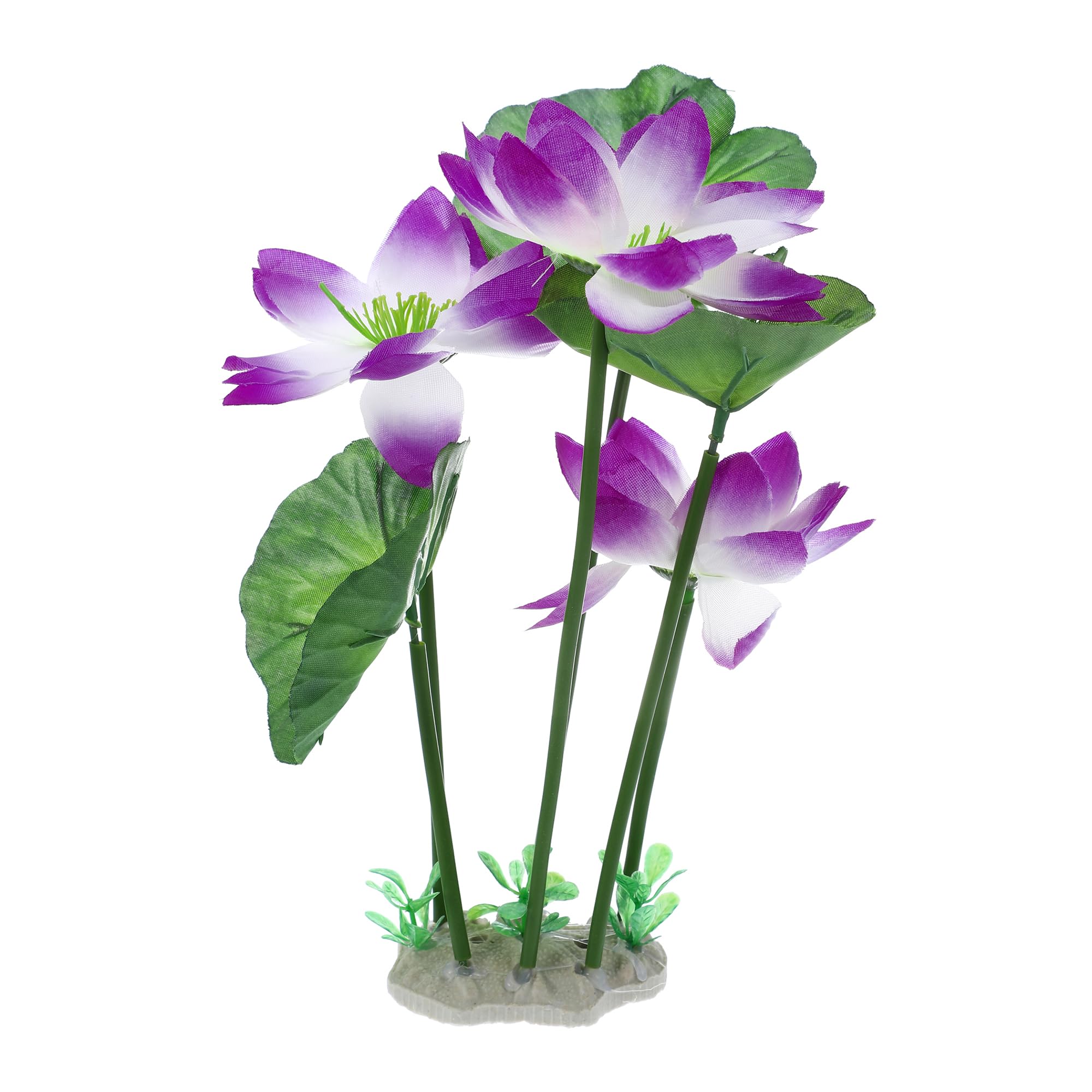 CAPASTEC Aquarium Plastic Plants, Mini Aquarium Decorations PE Ceramics Plants for Aquarium 10.24Inch (White Purple)