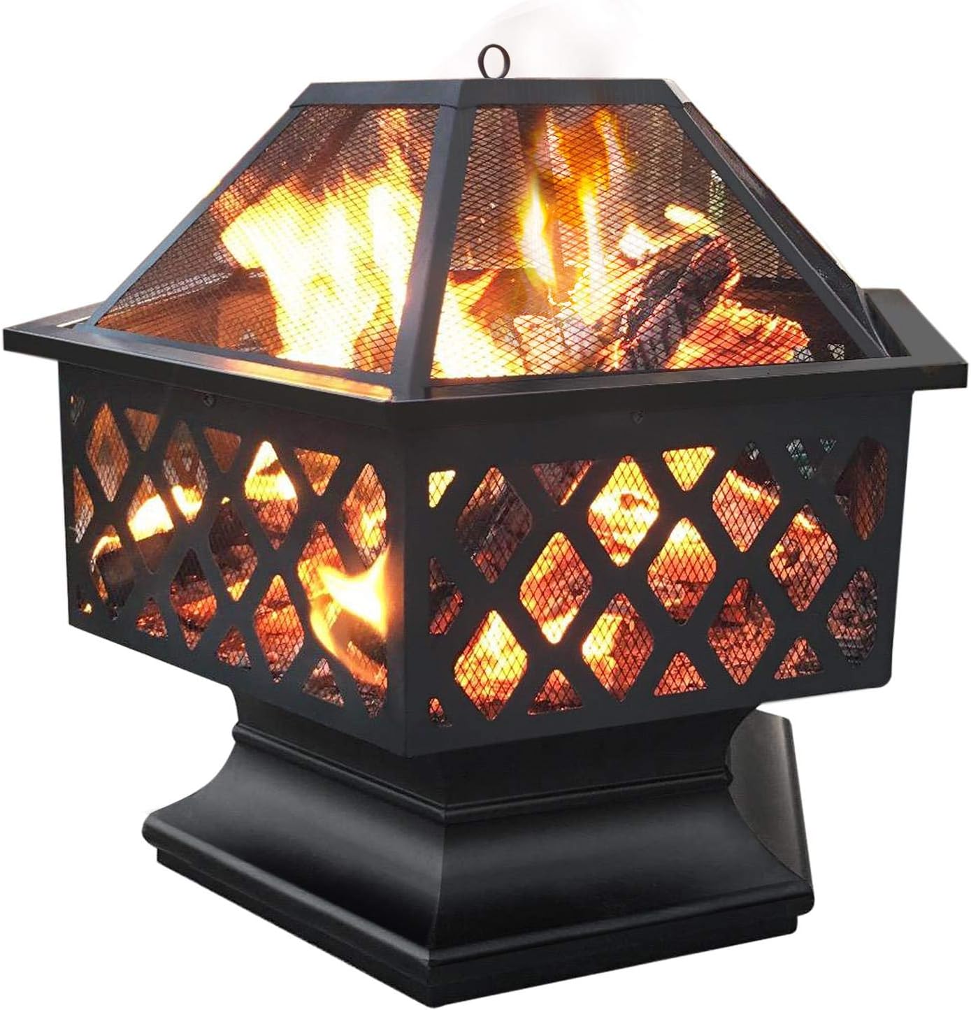 Yaheetech Hexagon Fire Pit Fireplace Portable Firepit Iron Brazier Wood