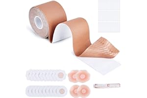 WVD Boob Tape Set, Double Sided Breast Lift Tape, Silicone Push up Sticky Bra, Invisible Fashion Nipple Covers Boobtape for W
