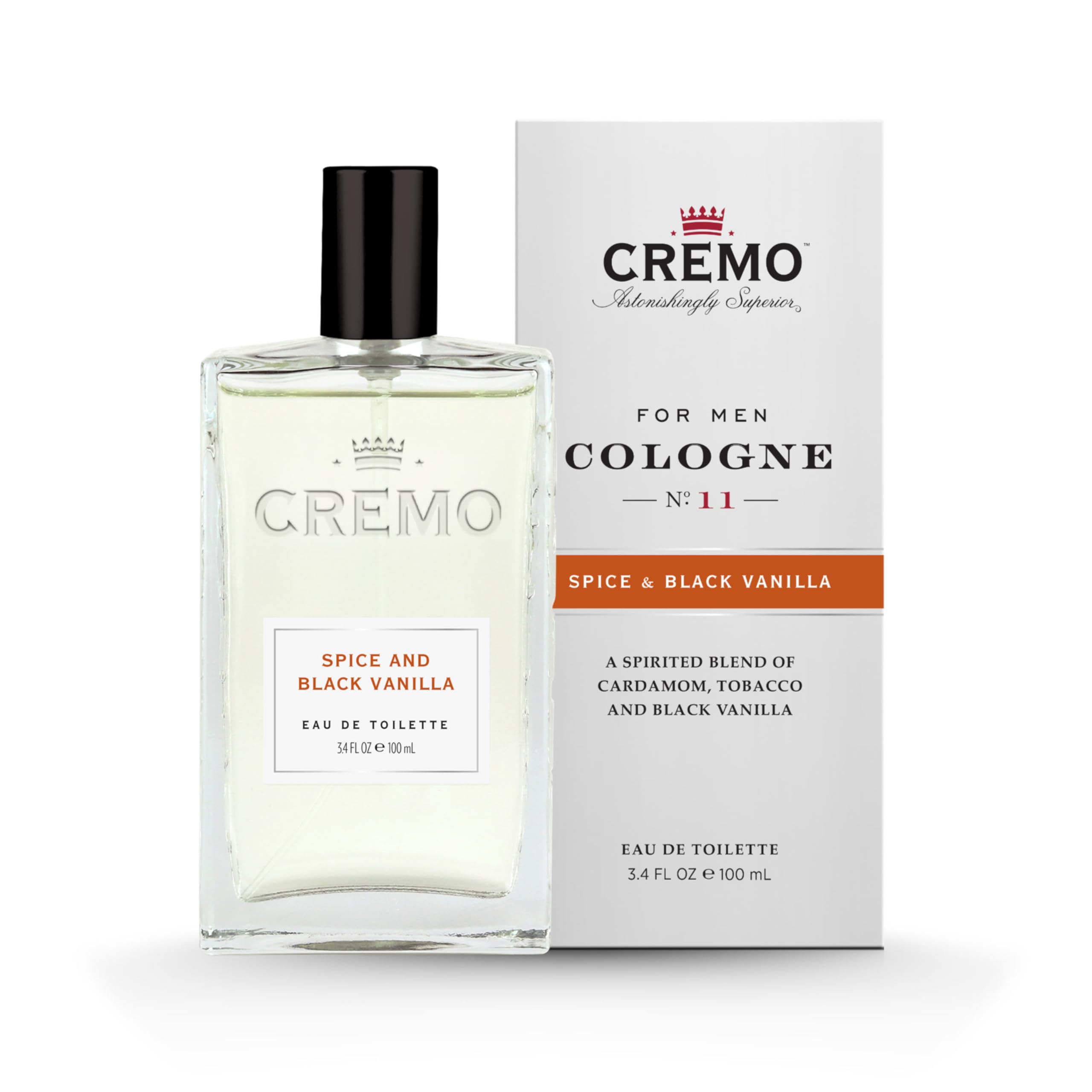 Cremo Spice & Black Vanilla Eau de Toilette for Men - Sweet & Spicy - 100ml