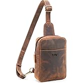 Handmade World Genuine Leather Small Sling Bag 'The Slingy' Crossbody Fanny Chest Bag For Explore Travel Adventure