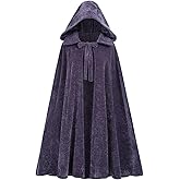 Nuoqi Purple Cloak with Hood Women Regency Cape Renaissance Halloween Cloak