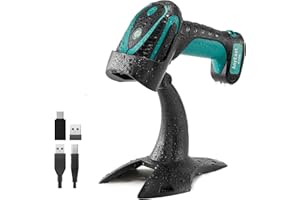 Anyeast Wireless Barcode Scanner with Stand, Industrial 1D 2D QR Bluetooth Barcode Scanner for Android, iOS, Windows, Mac, USB Bar Code Reader Scanner with Drop Resistant Dustproof Waterproof