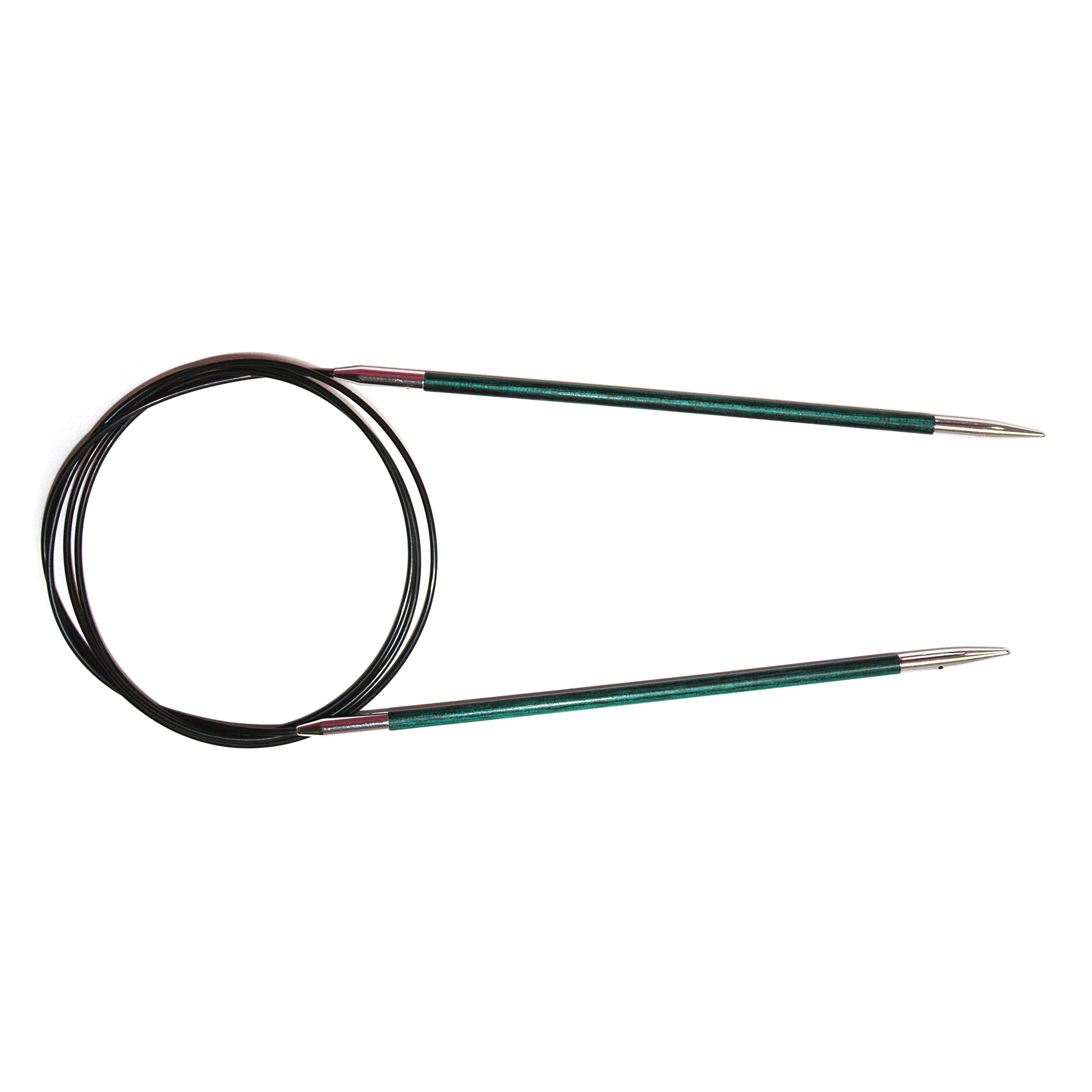 KNITPRO KP29073 Royale: Knitting Pins: Circular: Fixed: 60cm x 3.50mm, Birchwood, brass, Multi-Colour, 3.5mm