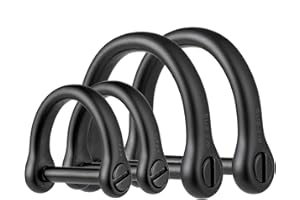 FEGVE D Ring Keychain, Durable D Shape Key Ring for Car keys, Horseshoe Clasp with Screw Shackle -（Load Bearing: 50lb）