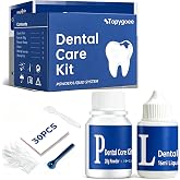Tooth Repair Kit, Dental Cement Zinc Oxide Eugenol for Missing Teeth | DIY Tooth Filling, Dental Care, Long Lasting 2-4 Weeks for Cavity Crowns and Bridgeds Includes Mixing Accessories