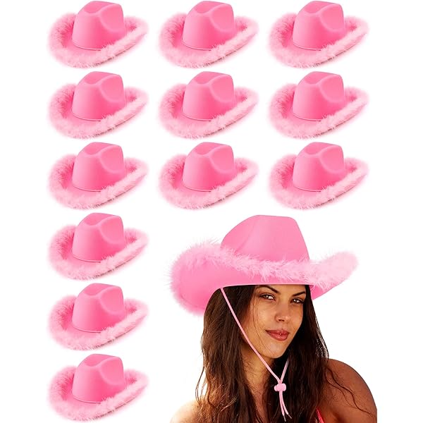 Amazon.com: Jecery 24 Pack Pink Western Hat Bulk with  display picture 1