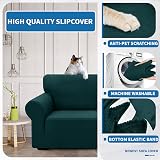 XINEAGE 1 Seater Stretch Jacquard Armchair Cover Blackish Green view 4