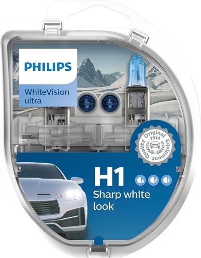 Philips WhiteVision ultra H1 Headlight Bulbs Set of 2