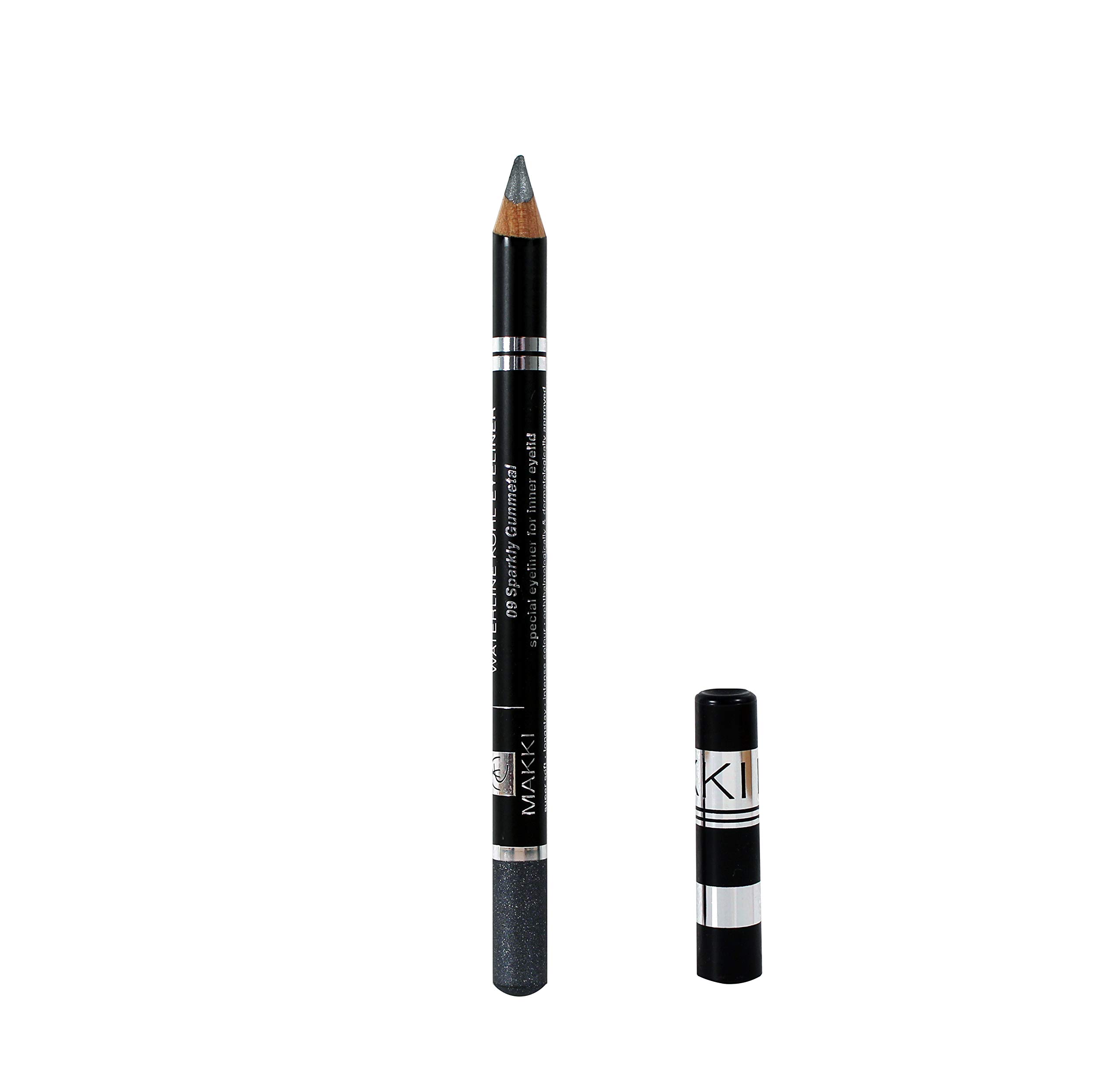 09 Sparkly Gunmetal Waterline Kohl Eyeliner - Special Kajal for inner eyelids - vitalizing and Waterproof - sensitive eyes hypoallergenic eye liner pencil — image 1