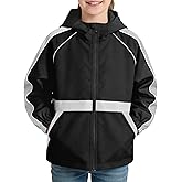 Rolanko Girls Rain Jacket Kids Waterproof Lightweight Hooded Windbreaker Raincoat for Boys Outdoor Hiking School Travel