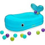 Infantino Whale Bubble Inflatable Bath Tub and Ball Set Blue