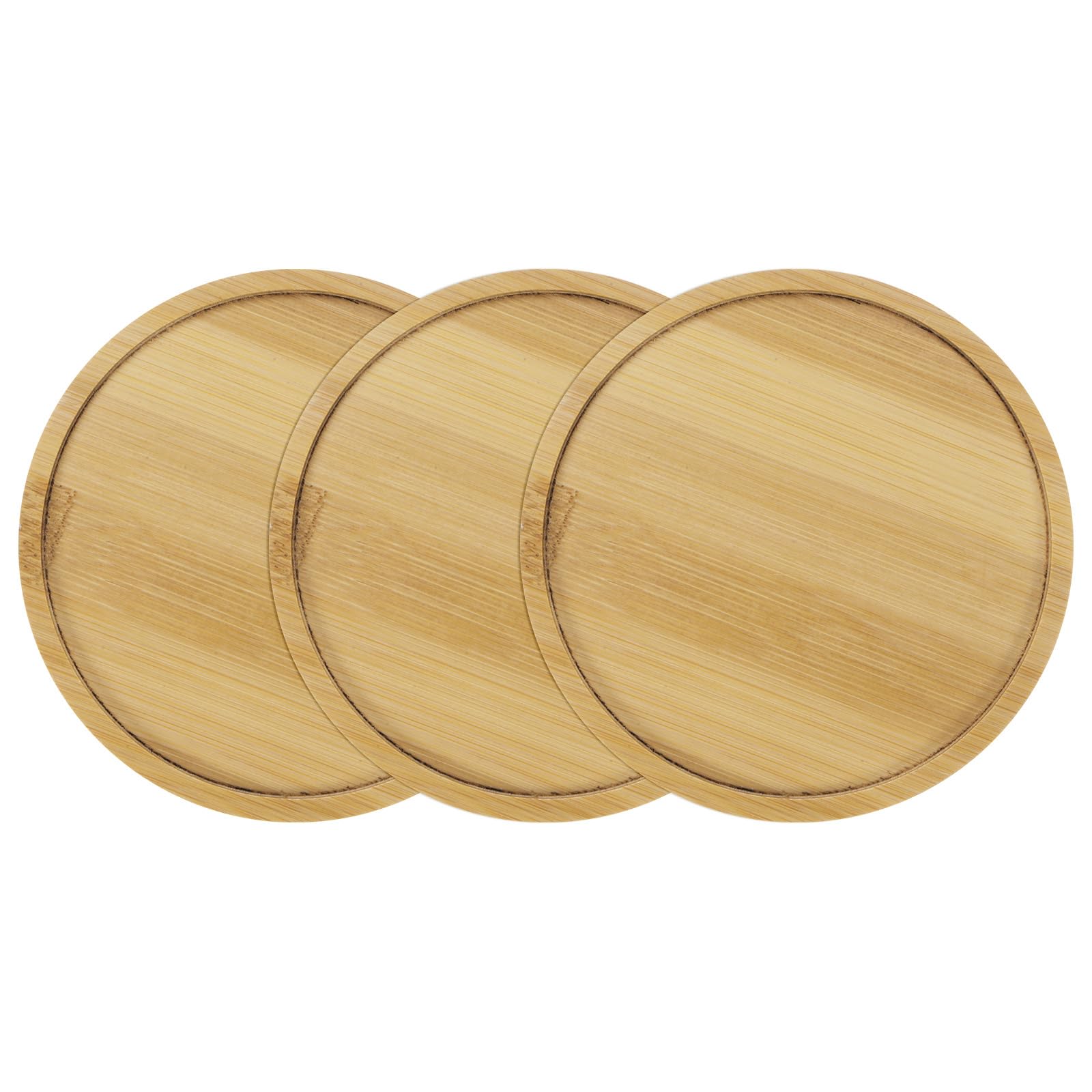 M METERXITY 3-Pack Bamboo Plant Saucer, 4.3 Inch ID Plant Saucer Round Bamboo Tray Plant Plates for Flower Pots/Succulent Pots, Planter Pot Tray [Natural Color]