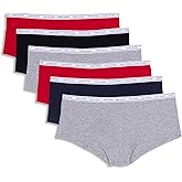 Tommy Hilfiger Women's Intimate Underwear Basics Cotton-Soft Boyshort Panties, 6-Pack