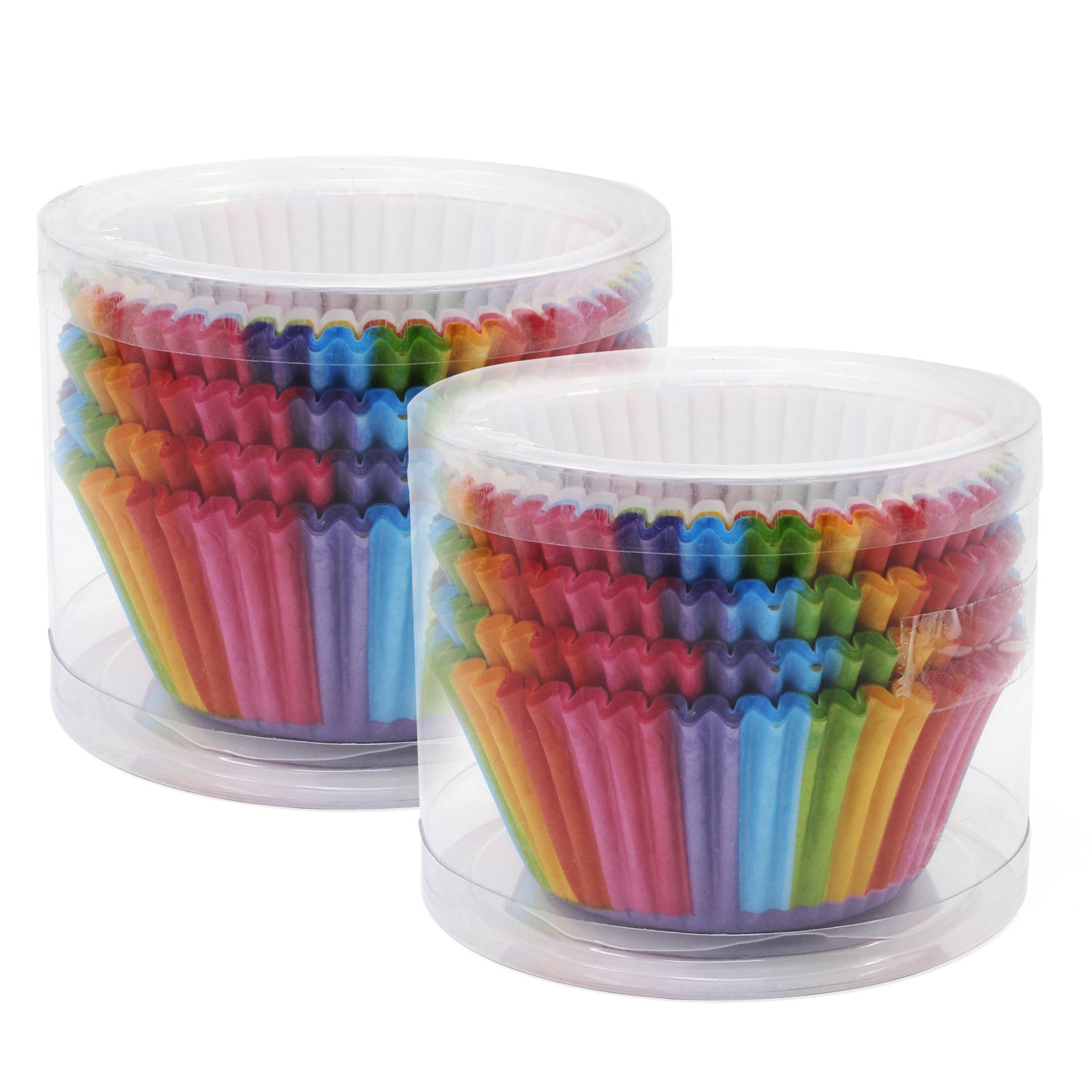 TsunNee Cupcake Cases, Paper Baking Cups, Cupcake Liners, Muffin Cake Wrappers, 2.7inch, Rainbow, 200-Pack