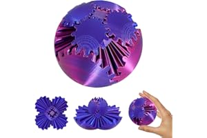 EBHQPC 3D Printed Gear Ball Fidget Toy，Gear Sphere, Stress Ball, GearSphere Desk Toy, Fidget Ball, Gear Toy for Stress and Anxiety Relaxing (Purple Blue)