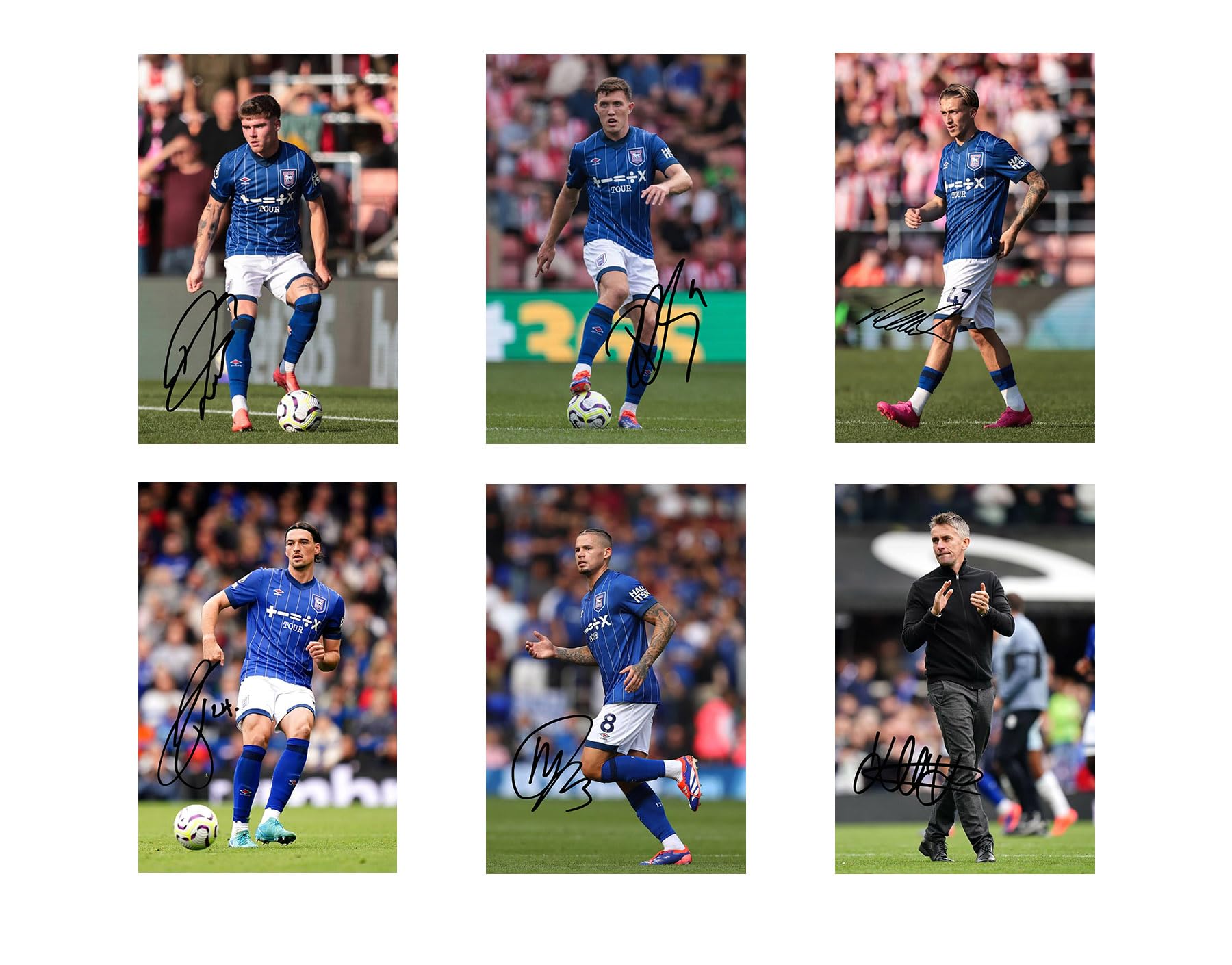 Set of 16 Individual Ipswich Town 2024/5 Football Players Signed 6X4 Inch Photo Prints With Pre Printed Signatures That Would Make A Great Gift For Any Fan.