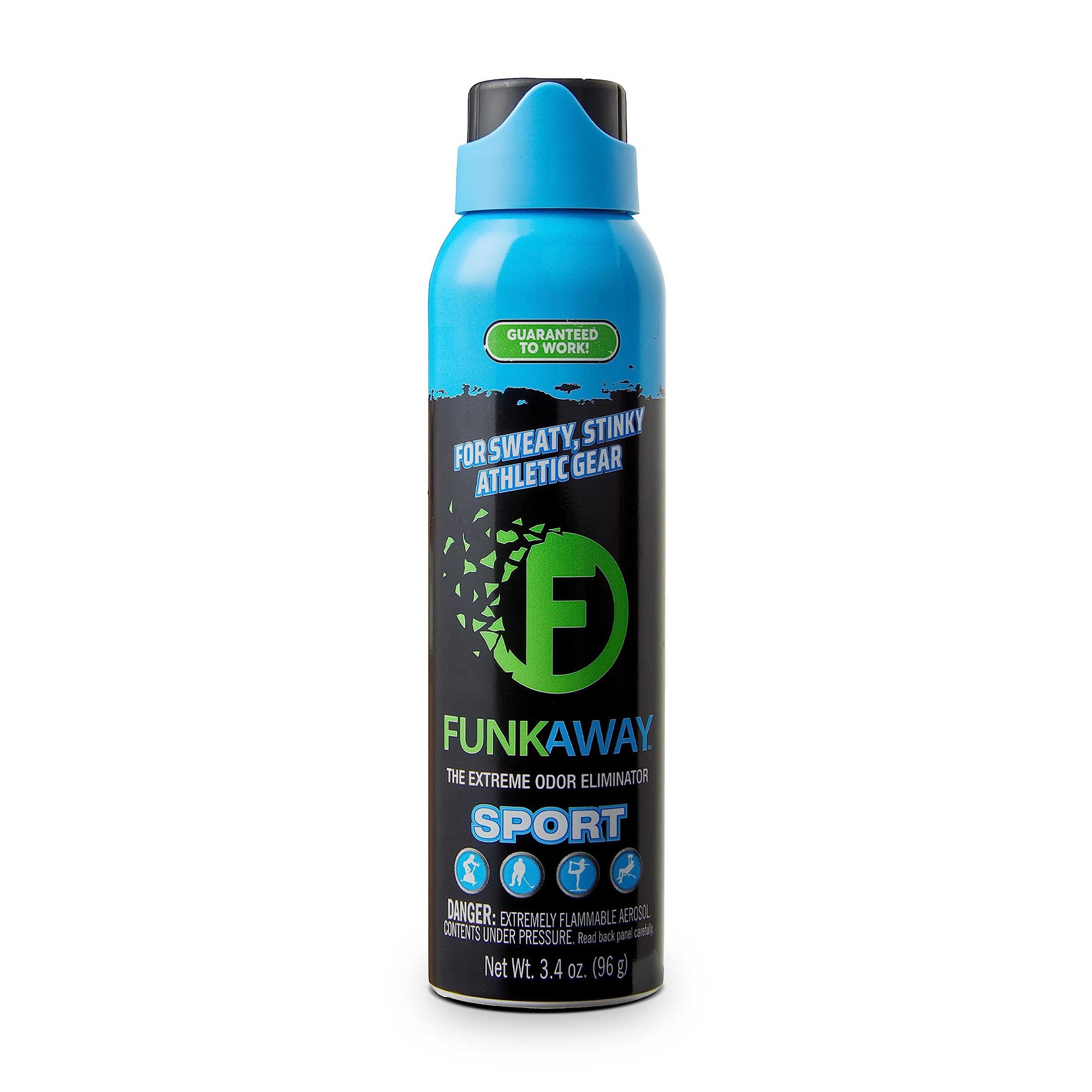 FunkAway FunkAway Sport Aerosol Spray, 3.4 oz., The Extreme Odor Eliminator Refreshes Shoes and Sports Gear, For Stuff You Can't Put In The Wash