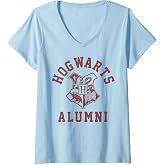 Womens Harry Potter Hogwarts Alumni Crest V-Neck T-Shirt
