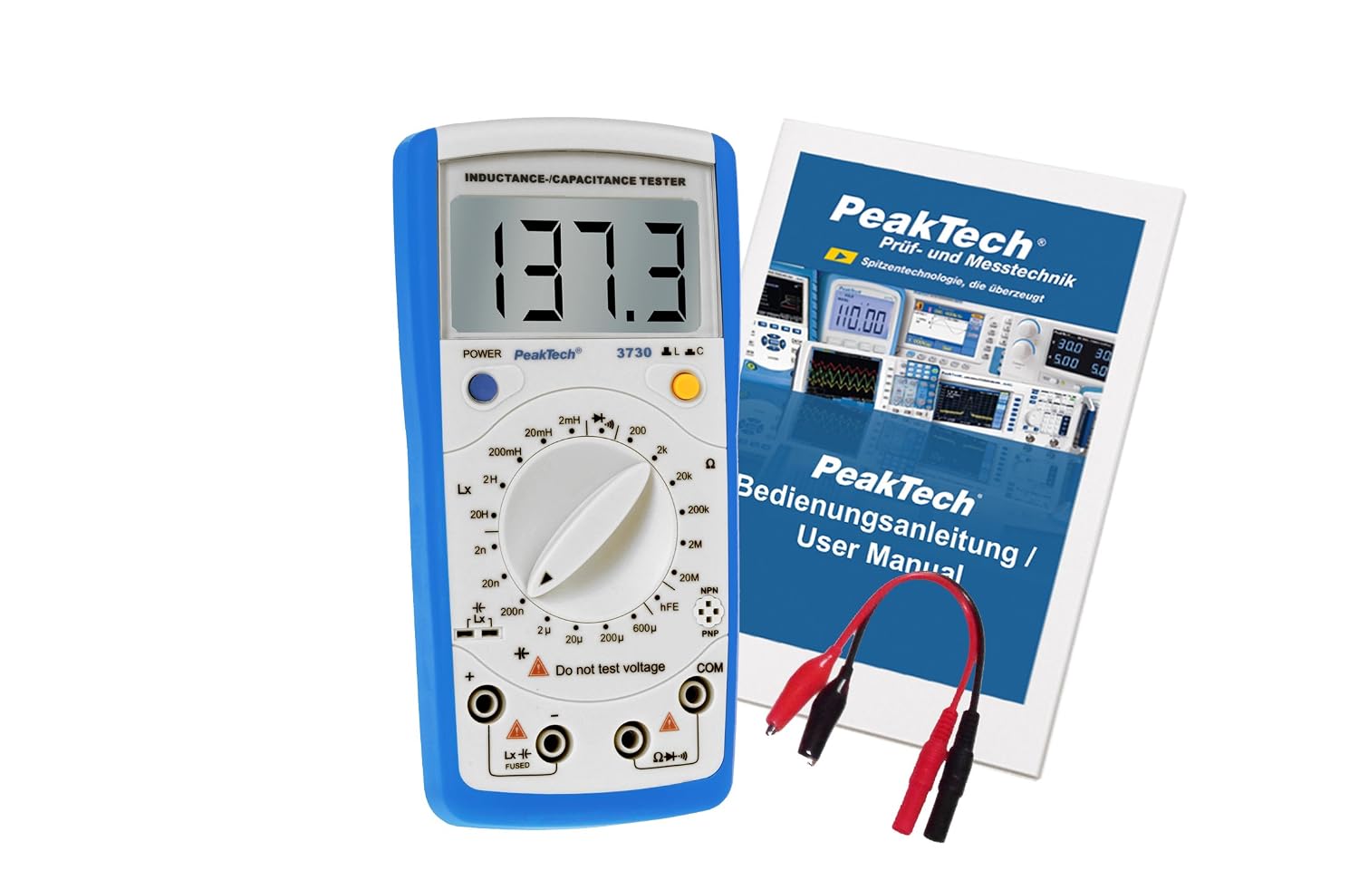 PeakTech LCR Meter, Max. 200 µF / 20 H / 20 Mohm, 1 Unit, P 3730, Blue - Image 4