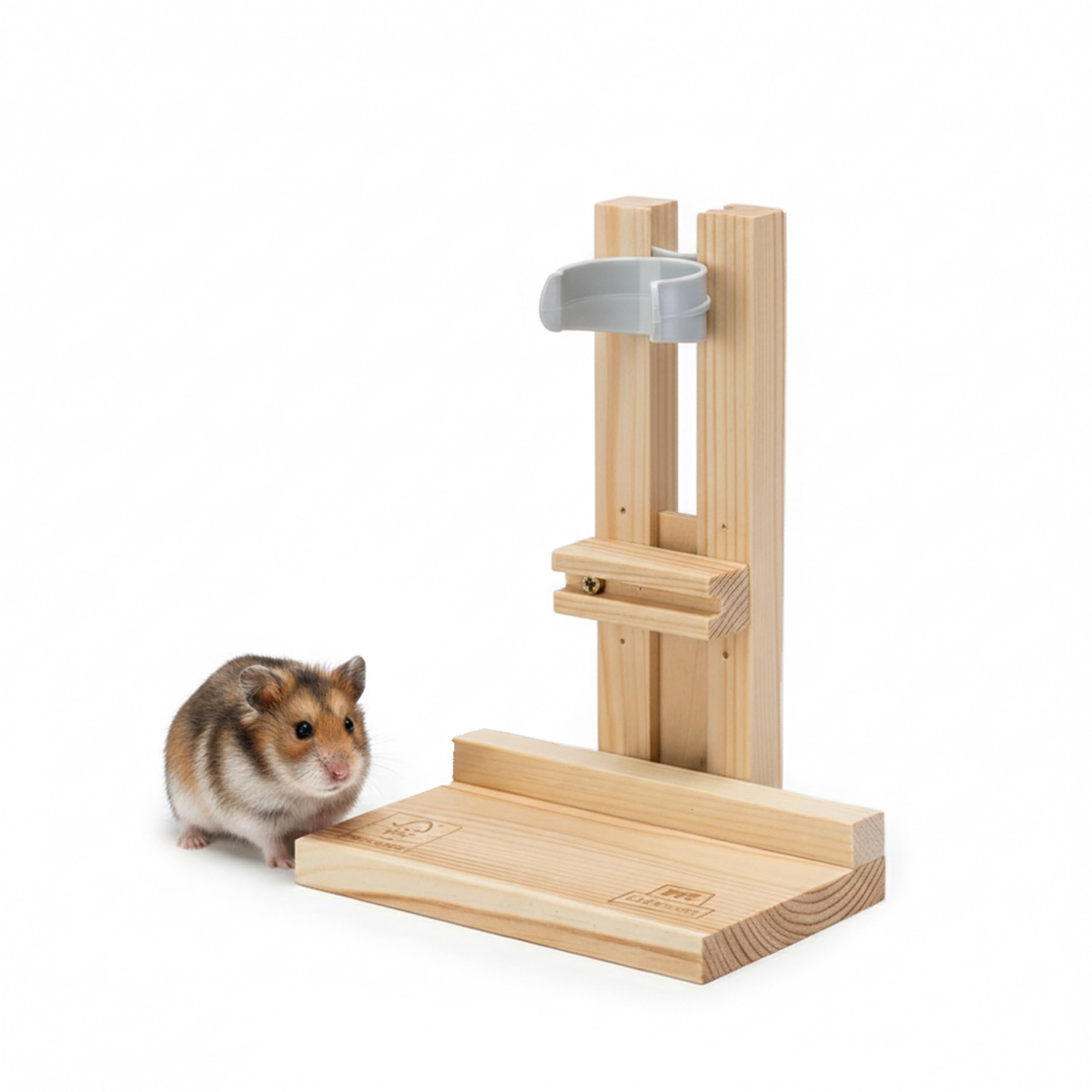Ferplast Water Dispenser Holder, for Hamster Water Bottles 75 cc and 150 cc, Wooden Stand, Hamster, Mice