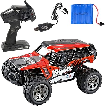 Ladan Control Remoto Todo Terreno Jeep, Escala 1:20 RC de Gran tamaño del camión, 2.4G 20 kmh Radio Control Remoto de Coches, Primavera Todoterreno, Cuatro Ruedas motrices, Niños Juguetes for niños: Amazon.es: