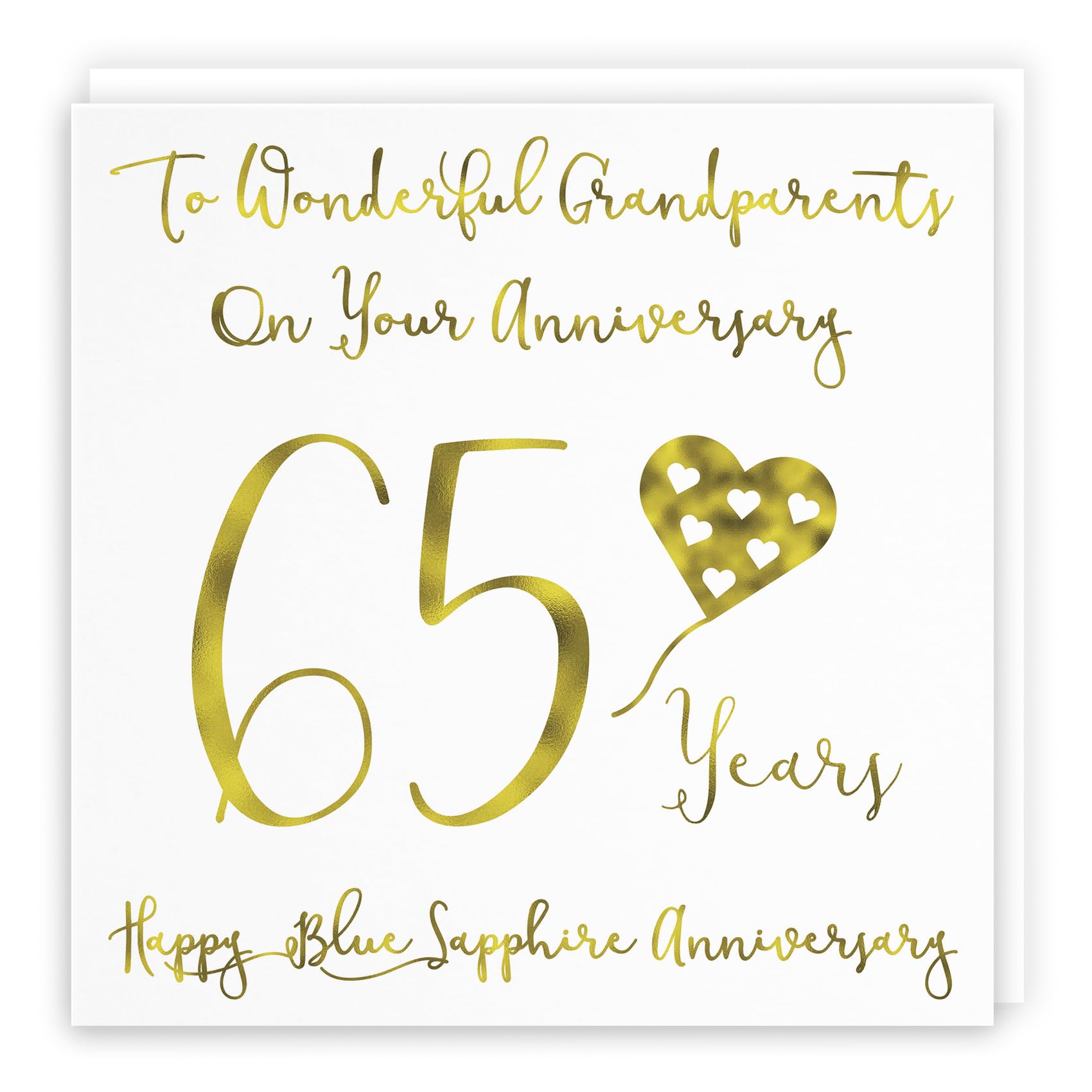 Hunts England - Grandparents 65th Anniversary Card - To Wonderful Grandparents On Your Anniversary - 65 Years - Happy Blue Sapphire Anniversary - Milano Collection — image 1