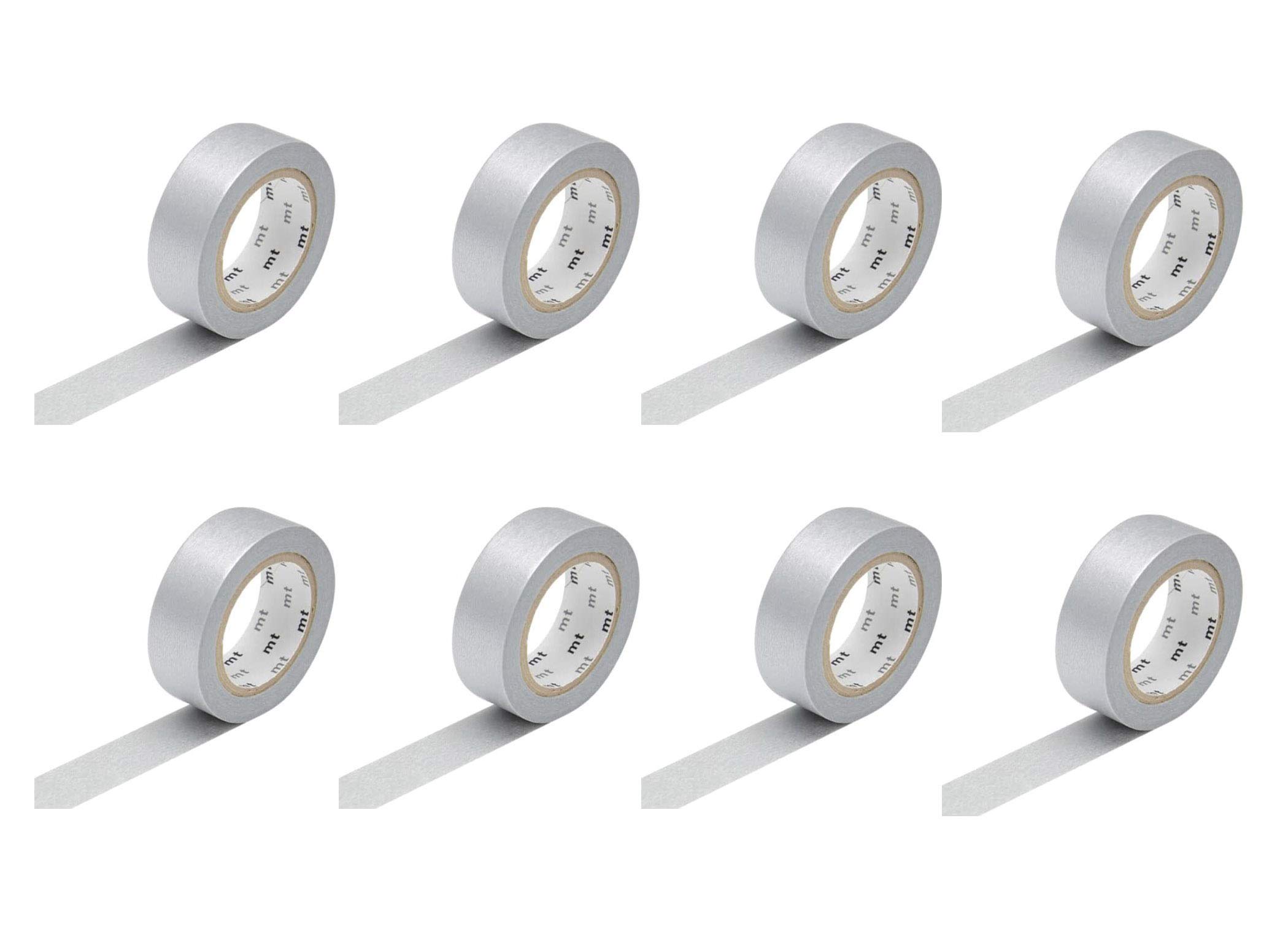 mt Washi Masking Tape 15mm Silver - Set of 8 Rolls