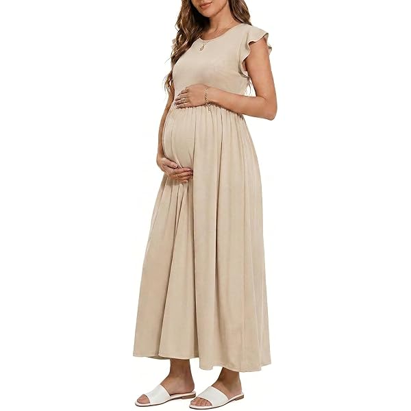 ikea hemnes dresser medium brown Off-the-shoulder Sheer High Slit Maxi Maternity Dress – Glamix Maternity main image 1