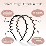 Kitsch Zig Zag Headbands Women 2pcs Black & Tortoise Recycled Plastic view 3