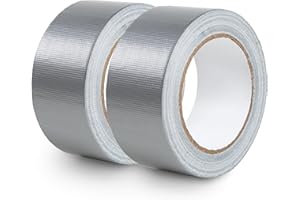 RAINHOL Duct Tape Heavy Duty Waterproof, 2 Pack Silver Tape for Indoor & Outdoor Use, 2 Inches x 30 Yards, 7.5 Mil Thickness, Sticky, Durable, Heat Resistant, No Residue and Tear by Hand