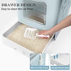 Bolux Foldable Cat Litter Box with Lid, Extra Large