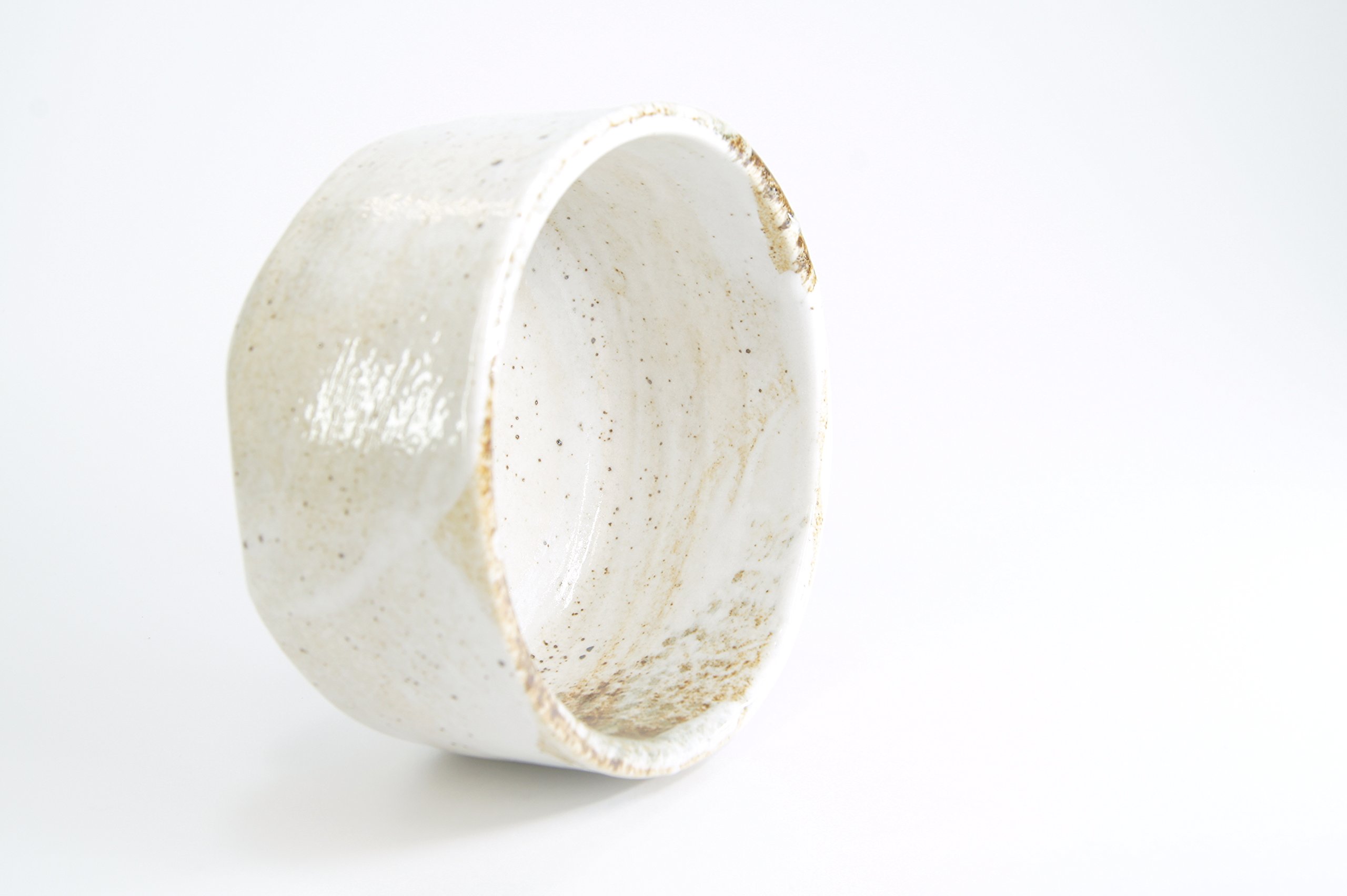 Mino Ware Japanese Handcrafted Matcha Tea Bowl Beige, Matcha Tea Cup Ceremony, Authentic Pottery, Yuki Shino Chawan