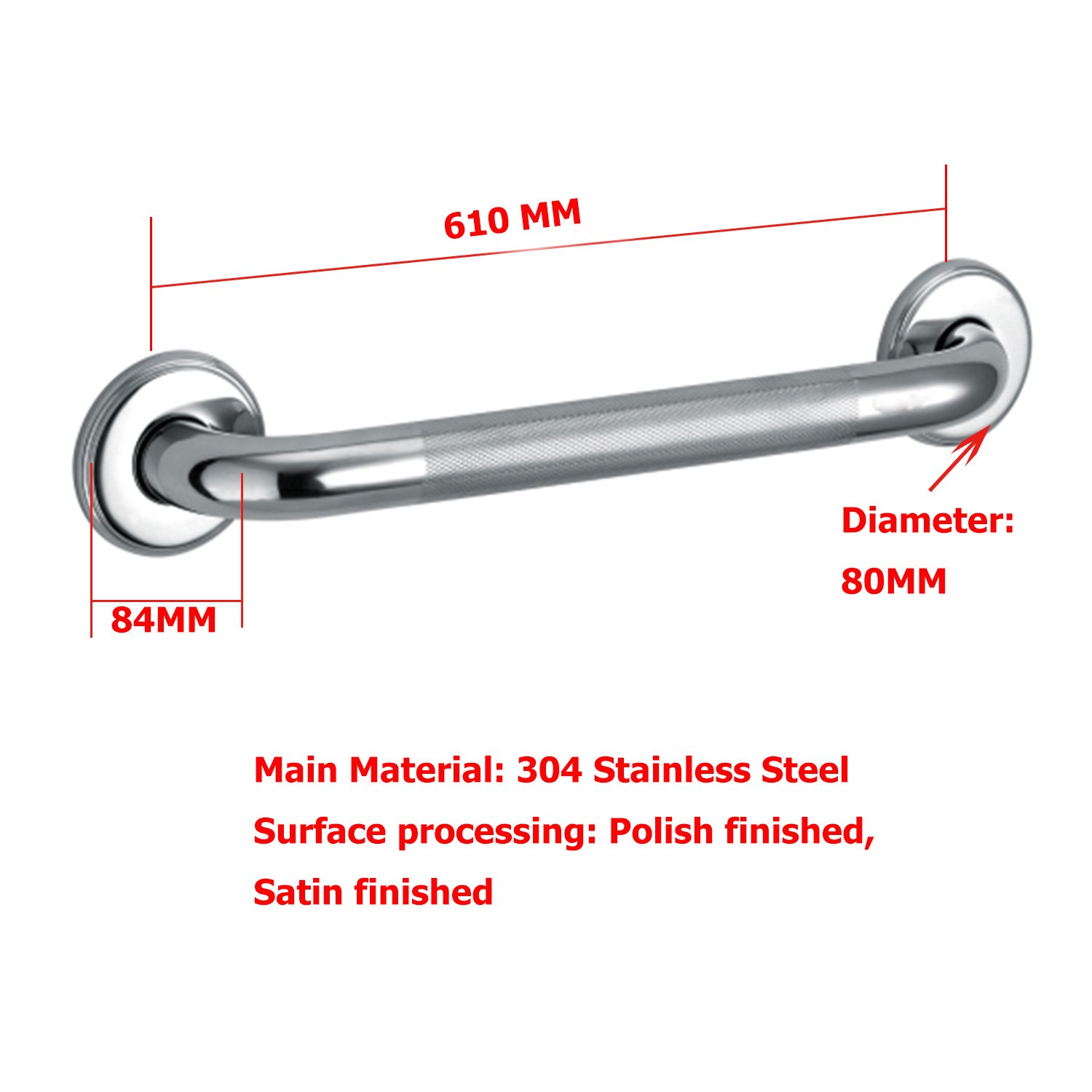 Dreamsbaku Home Bathroom grab bar 24 inch 304 stainless steel afety Bath and Shower Grab Bar