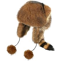 帽子 CONP 23SS Hat with Tail Amazon.com: Faux Fur Raccoon Hat with Tail and Ears Faux