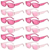 QYVEWY 12 Pack Color Rectangle Sunglasses Bulk 90s Y2K Trendy Sun Glasses for Bachelorette Party