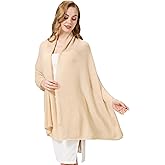 WASALUYA 100% Cashmere Wrap for Women - Knitted Lightweight Travel Scarf, Soft Large Shawl, 71x24 Inches, Luxury Gift