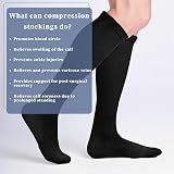 Dzpuhuojz 2 Pairs Compression Socks Women Men Knee-High Flight Support Varicose view 4