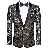 Hi-Tie Stylish Men Suit Jacket Blazer Shawl Lapel One Button Slim Fit Long Sleeve Jacket Tuxedo Party Dinner